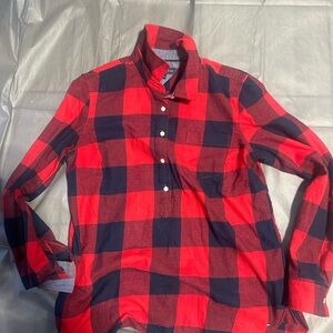 Tommy Hilfiger Red and Black Casual Button Down Shirt